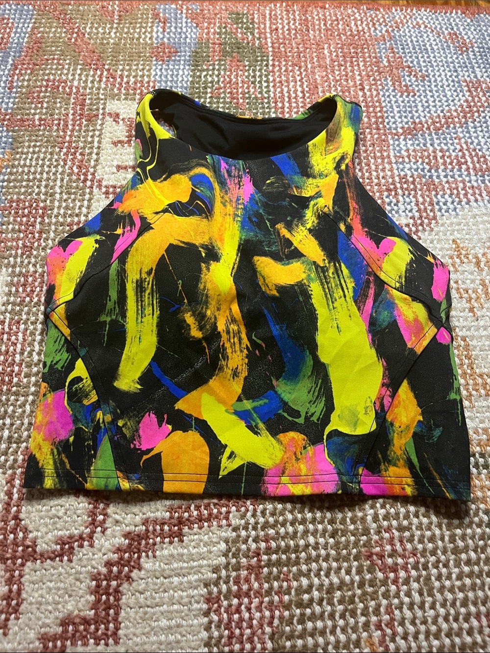 Lululemon Invigorate Training Tank Top Abstract Brushstroke Print size 4 EUC